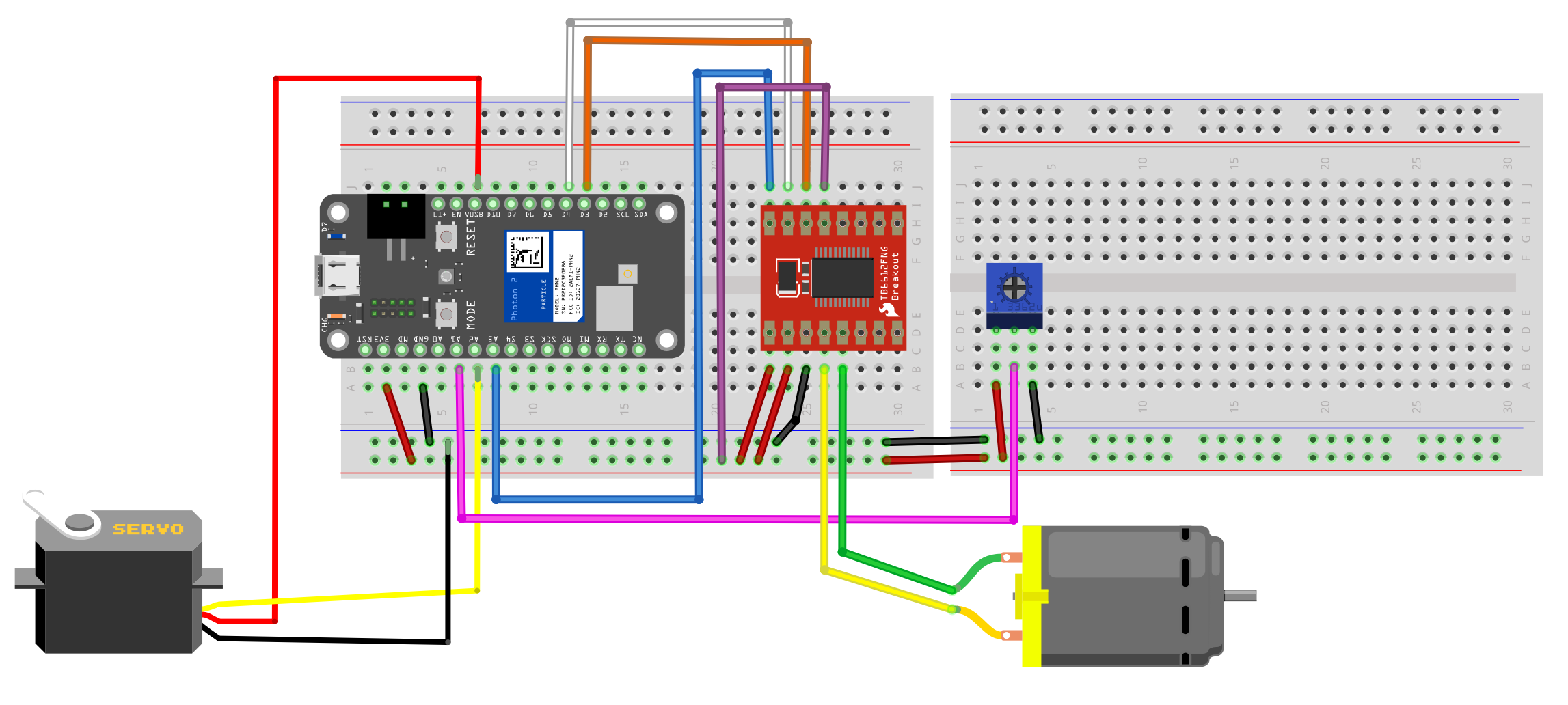 Rotating fan wiring